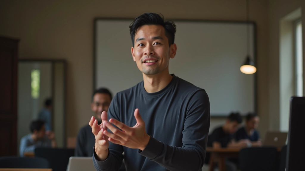 Formateur professionnel expliquant des concepts d'animation à des étudiants dans un atelier créatif
